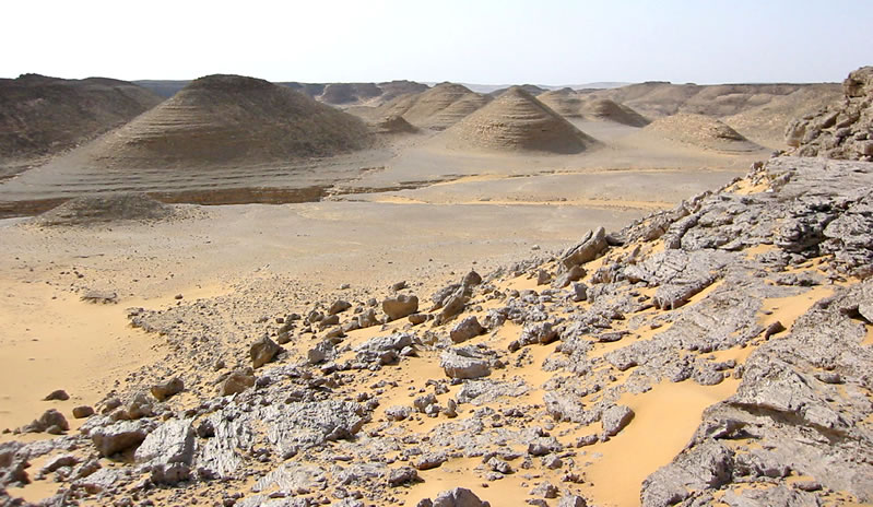 Figure 22 Wind-eroded “hummock mounds” on the Sinn el-Kiddab plateau, east of Kurkur Oasis.