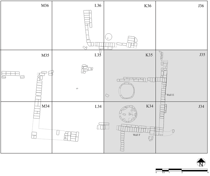 Figure 4 Plan of Structure A, showing the location of the main walls of Room I.