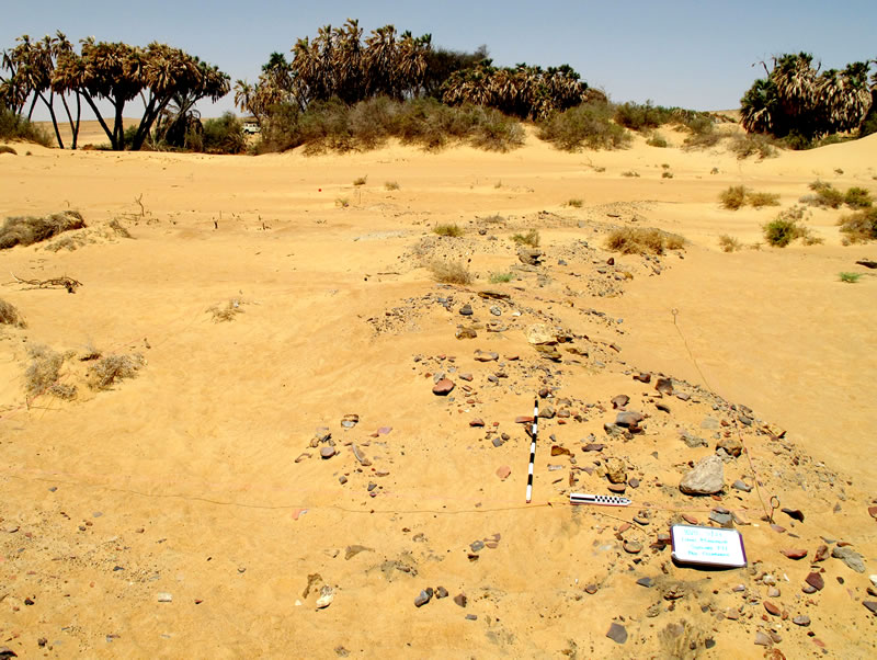 Figure 9 Mounds of debris south of the bakery building in the northern area of Umm Mawagir.