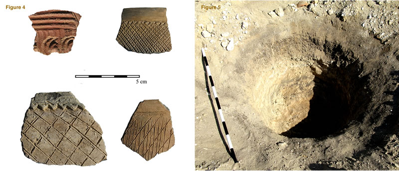 Figure 4 (left) Pan Grave pottery from Area H3. Figure 5, Pan Grave tomb M08-09/H3.1.